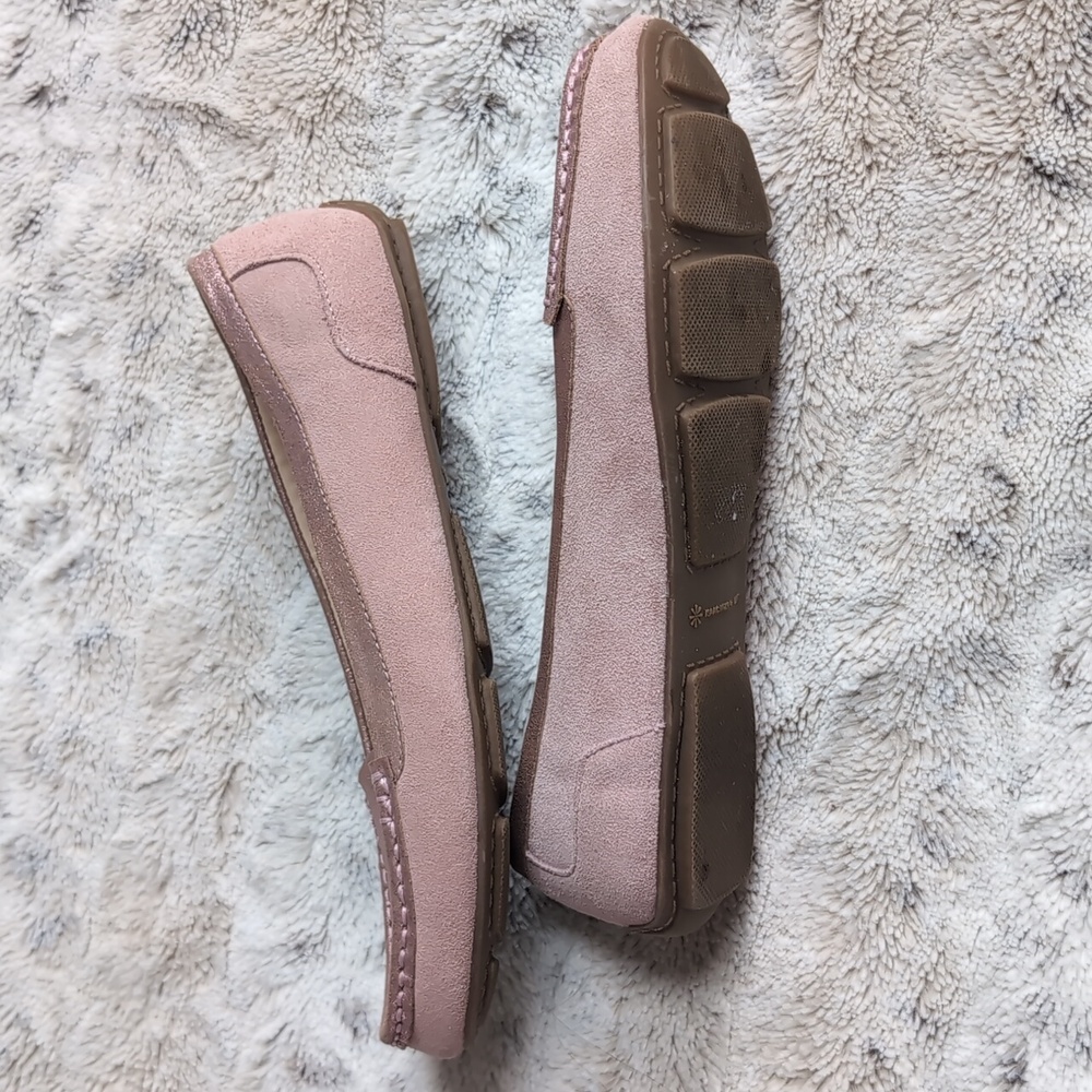 Issac Mizrahi Live! Leather Pink Metallic Moccasin Loafers - Picture 3 of 8